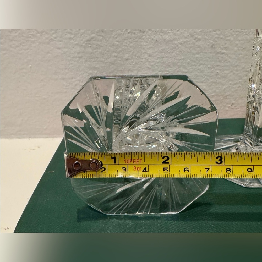 Vintage 24% Lead Hand Cut Crystal Imperial Polish Candlestick Holders (Pair) - Picture 7 of 9